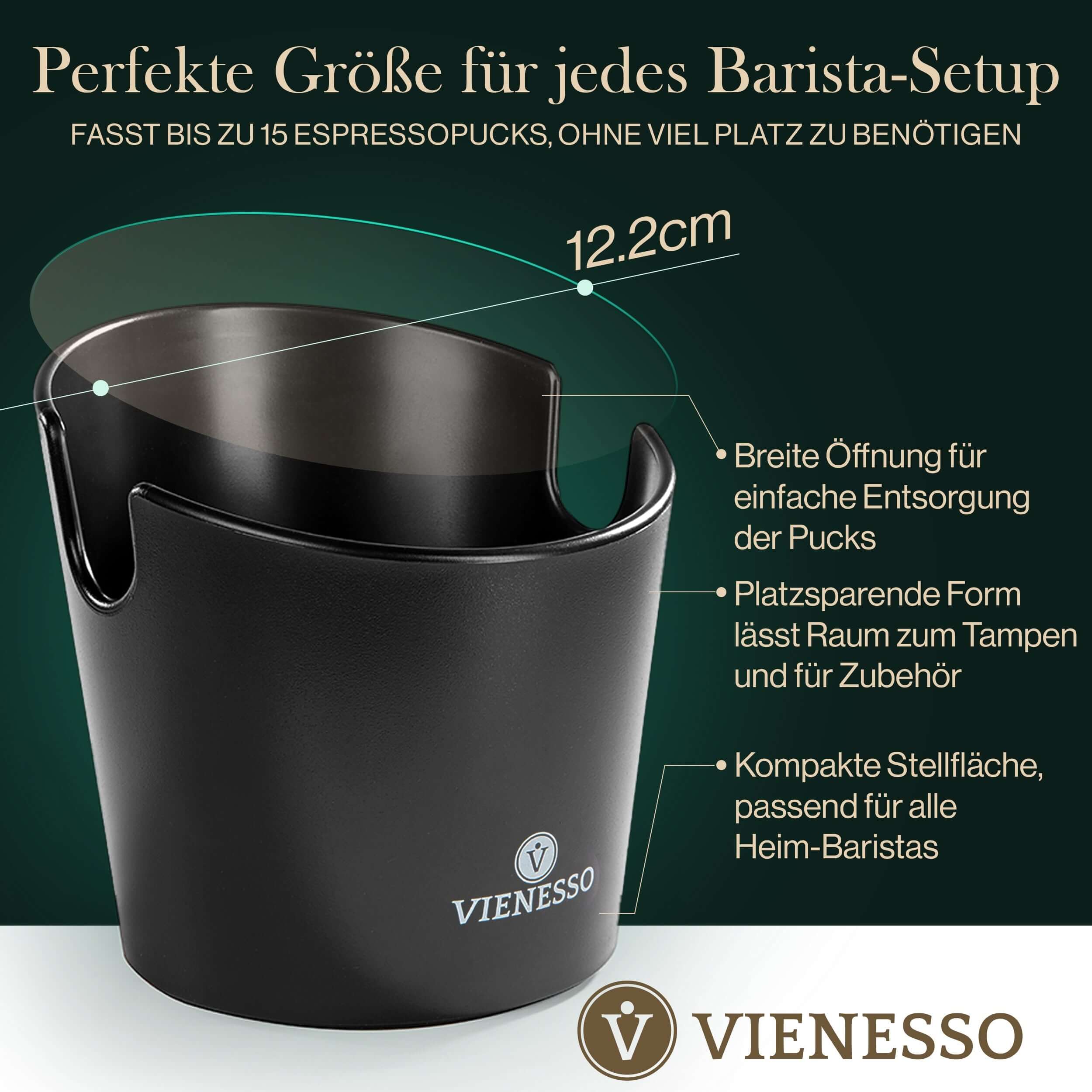 Abklopfbehälter für Siebträger mit abnehmbarer Aklopfstange | Knock Box