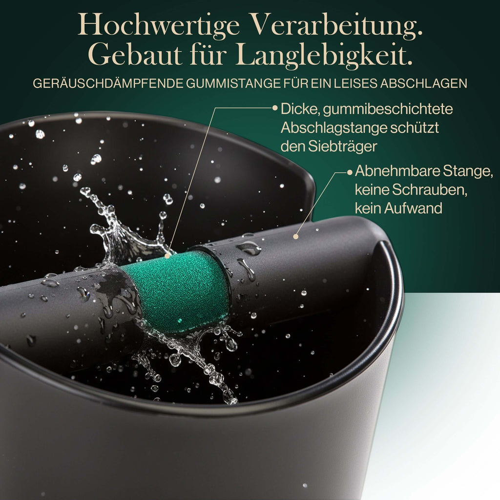 Abklopfbehälter für Siebträger mit abnehmbarer Aklopfstange | Knock Box