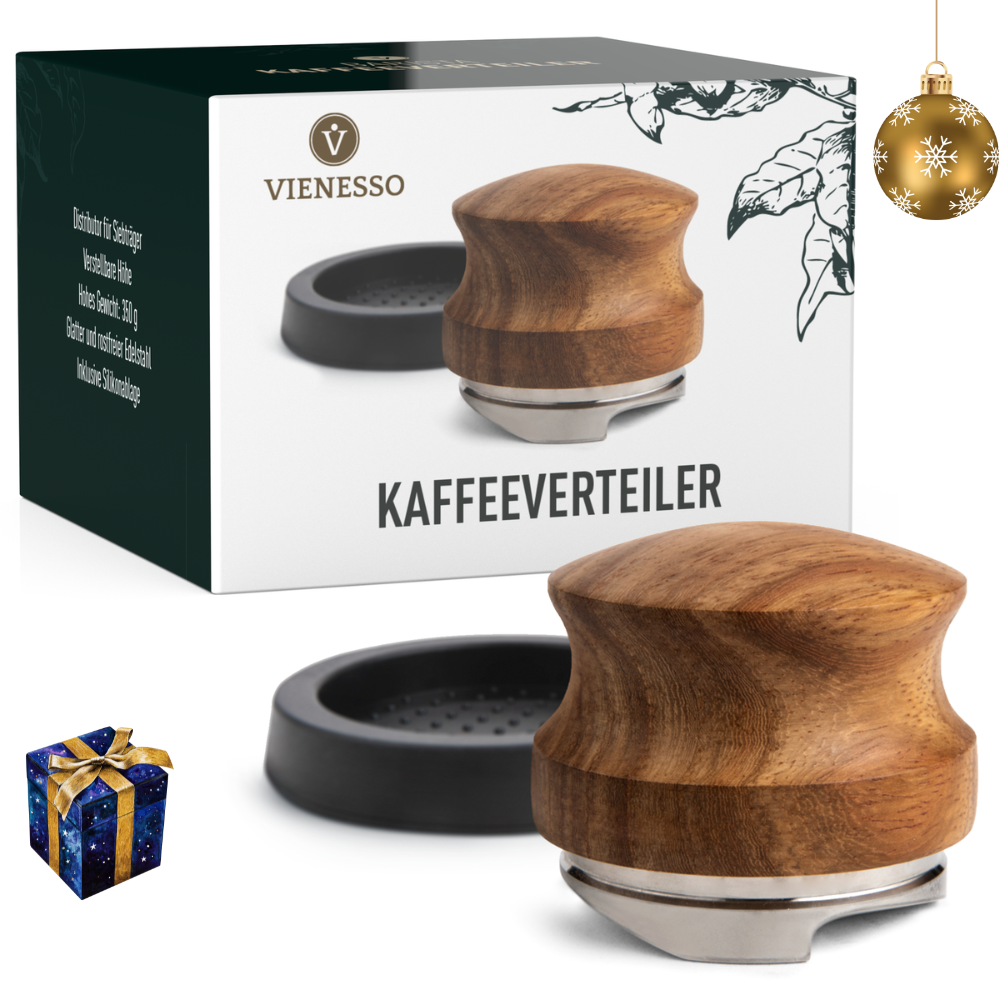 Distributor zur Extraktion des Kaffeepucks - Espresso Kaffeeverteiler für Siebträger inkl. Ablage