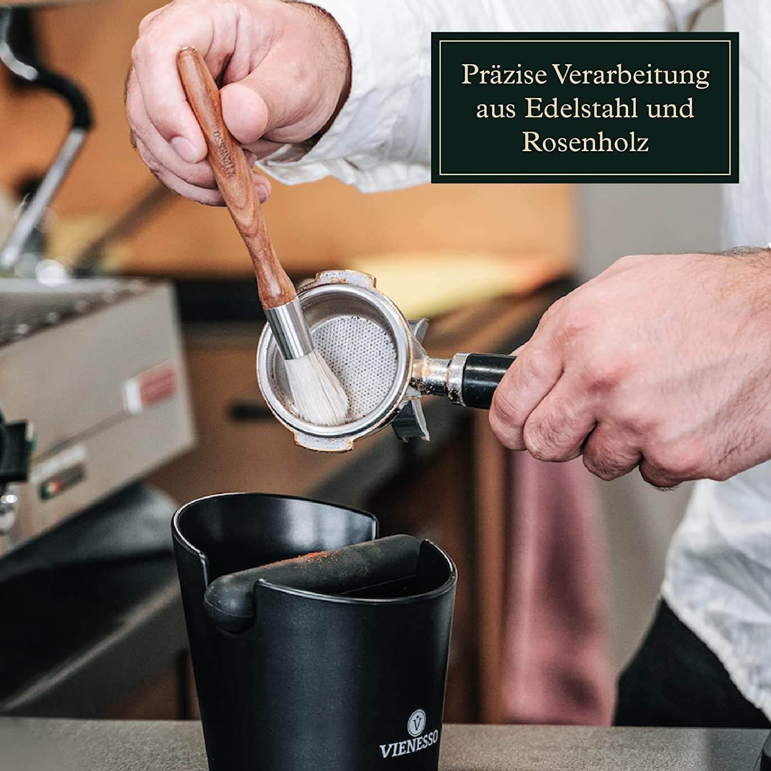Reinigungspinsel für Kaffeemühle oder Siebträger - Barista Zubehör im edlen Design