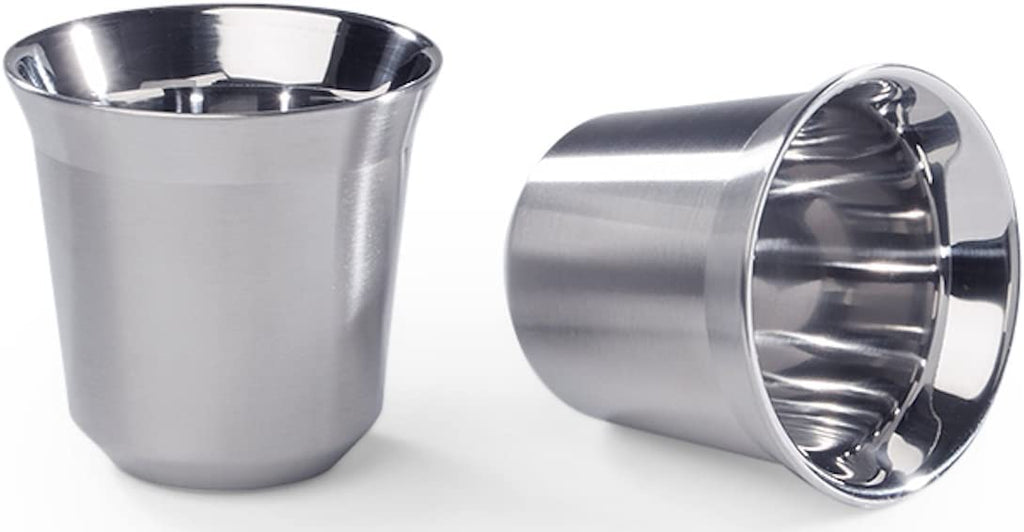 Espressotassen-2er Set in edler Optik - Doppelwandig aus Edelstahl (80 ml)